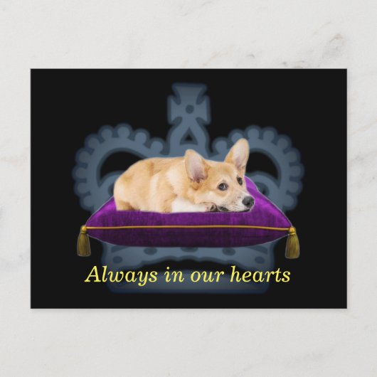 Aanpasbare Queen corgi kussen kroon Ansichtkaart Briefkaart (Voorkant)