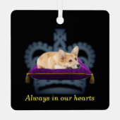 Aanpasbare Queen corgi kussen kroon Metalen Ornament (Achterkant)