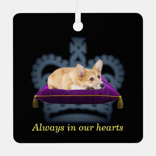 Aanpasbare Queen corgi kussen kroon Metalen Ornament (Voorkant)