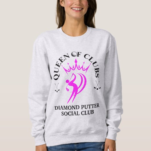 Aanpasbare QUEEN OF CLUBS Damesgolf Trui (Voorkant)