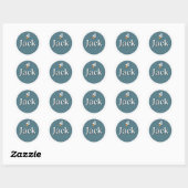 Aanpasbare raket ruimte kindernaamsticker ronde sticker (Vel)