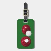 Aanpasbare Red Lawn Bowls Bagagelabel (Voorkant verticaal)