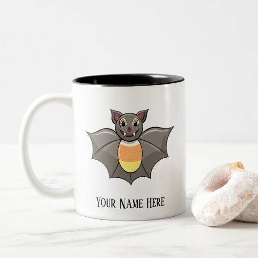 Aanpasbare “Reese The Bat” mok (Met donut)