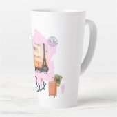 Aanpasbare Reis Thema Parijs Latte Mok (Rechterhoek)