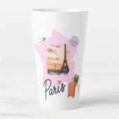 Aanpasbare Reis Thema Parijs Latte Mok (Voorkant)