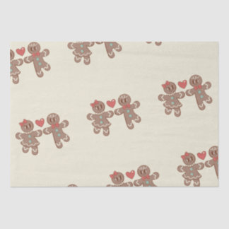 Aanpasbare Retro Cartoon Kerst Gingerbread Tissuepapier