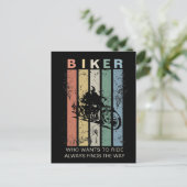 Aanpasbare  Retro Distressed Biker Briefkaart (Staand voorkant)