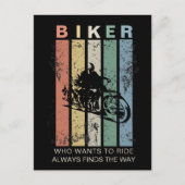 Aanpasbare  Retro Distressed Biker Briefkaart (Voorkant)