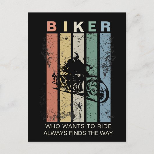 Aanpasbare  Retro Distressed Biker Briefkaart (Voorkant)