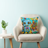 Aanpasbare Retro Robot Verjaardagsjongen Kussen (Stoel)