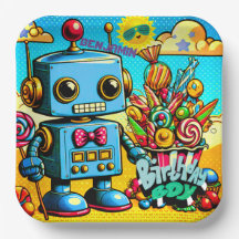 Aanpasbare Retro Robot Verjaardagsjongen