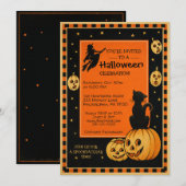 Aanpasbare Retro Stijl Halloween Uitnodiging (Voorkant / Achterkant)
