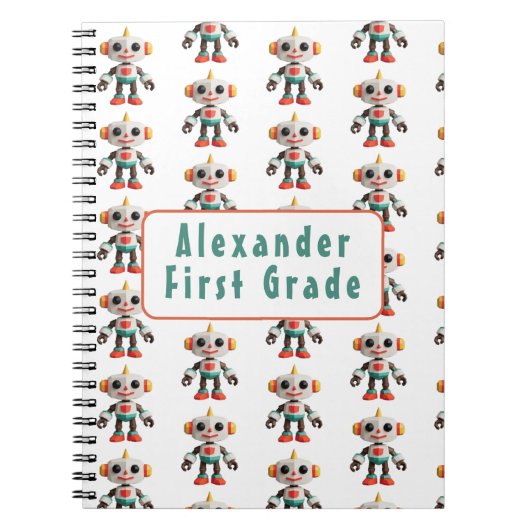 Aanpasbare Robot Kinderen Notitieboek (Voorkant)