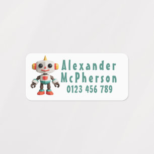 Aanpasbare Robot Kinderkleding Labels
