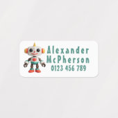 Aanpasbare Robot Kinderkleding Labels (Design 2)