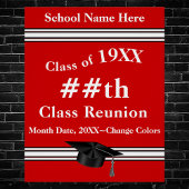 Aanpasbare Rode en Witte School Reünie Posters