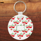 Aanpasbare rode kersenpatroon accessoires LeahG Sleutelhanger (Voorkant)