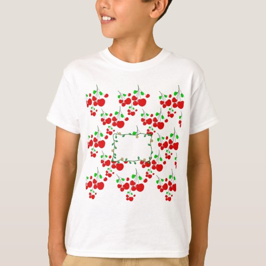Aanpasbare rode kersenpatroon accessoires LeahG T-shirt (Voorkant)