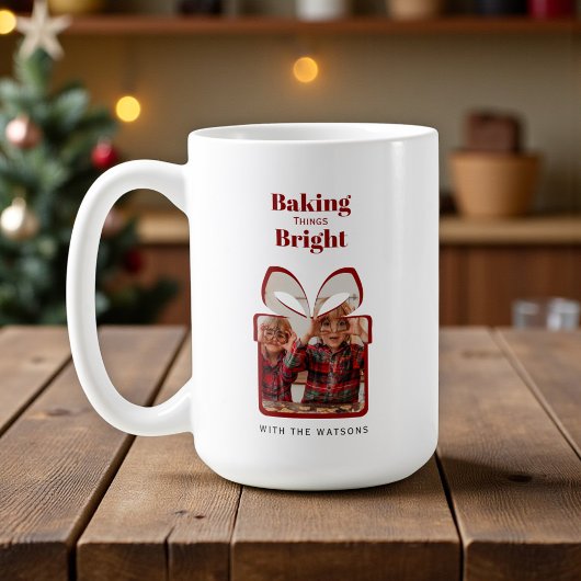 Aanpasbare Rode Kerst Foto Mok