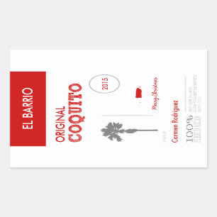 Aanpasbare Rode Puerto Ricaanse Coquito Rechthoekige Sticker