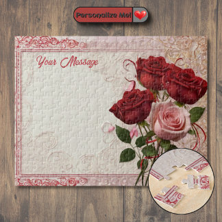 Aanpasbare Rode Roos Legpuzzel