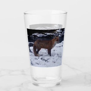 Aanpasbare Rode Vos in Sneeuw Winter Wilde Diere Glas