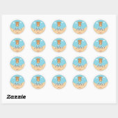Aanpasbare Ronde Kindernaamsticker – Teddydbeer Sticker (Vel)