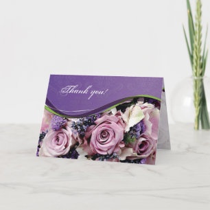 Aanpasbare roos & lavendel wenskaart bedankkaart