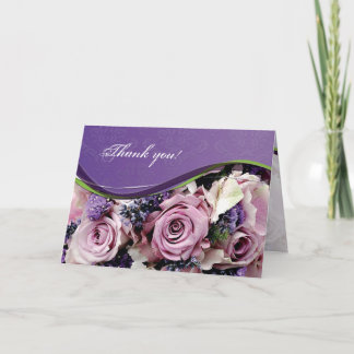 Aanpasbare roos & lavendel wenskaart bedankkaart