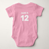 Aanpasbare roze baby (voor- en achterzijde) romper (Achterkant)