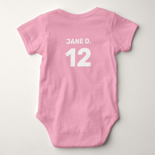 Aanpasbare roze baby (voor- en achterzijde) romper (Achterkant)