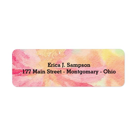 Aanpasbare Roze Bloem Waterverf Labels (Voorkant)