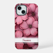 Aanpasbare Roze Bloesem Bloem iPhone 15 Case (Achterkant)