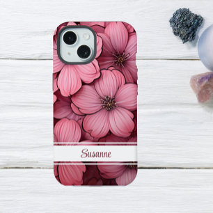 Aanpasbare Roze Bloesem Bloem iPhone 15 Case