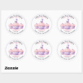 Aanpasbare Roze Cupcakes Bakkerij Bedankt Ronde Sticker (Vel)