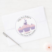 Aanpasbare Roze Cupcakes Bakkerij Bedankt Ronde Sticker (Envelop)