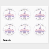 Aanpasbare Roze Cupcakes Bakkerij Bedankt Ronde Sticker (Vel)
