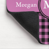 Aanpasbare roze en zwarte Gingham geruit Muismat (Hoek)