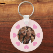 Aanpasbare Roze Hart Foto Sleutelhanger (Voorkant)