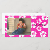 Aanpasbare Roze Hibiscus Fotokaart (Voorkant / Achterkant)