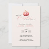 Aanpasbare Roze Pompoen Baby Shower Uitnodiging (Voorkant)