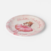 Aanpasbare roze prinses papieren bordje (Gekanteld)