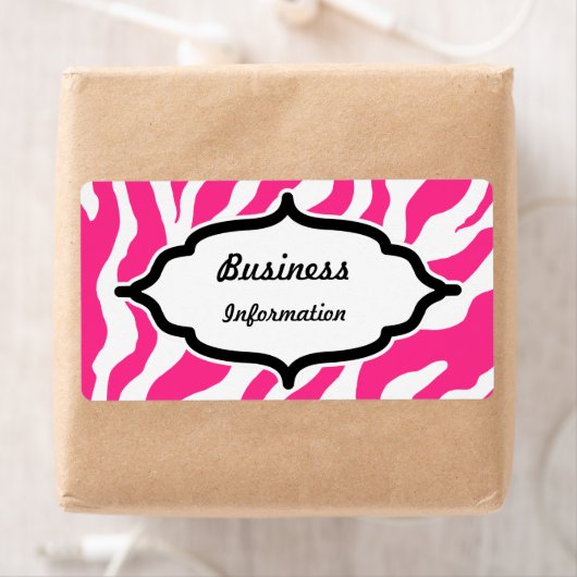 Aanpasbare Roze Zebra Labels (Insitu)