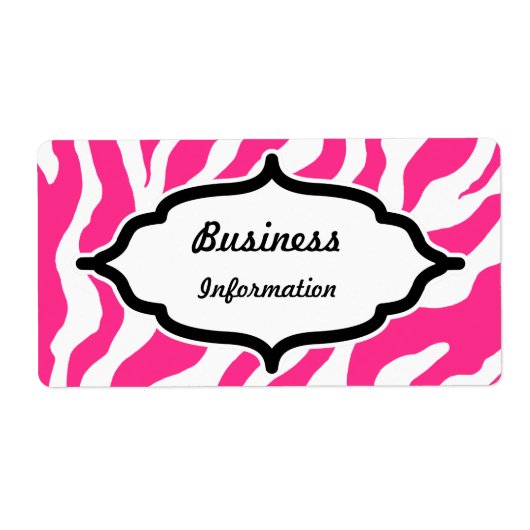 Aanpasbare Roze Zebra Labels (Voorkant)