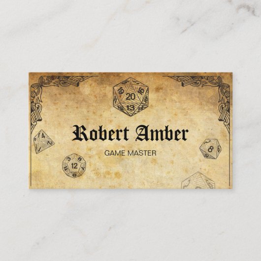 Aanpasbare RPG Dobbelsteen GM visitekaartje (Voorkant)