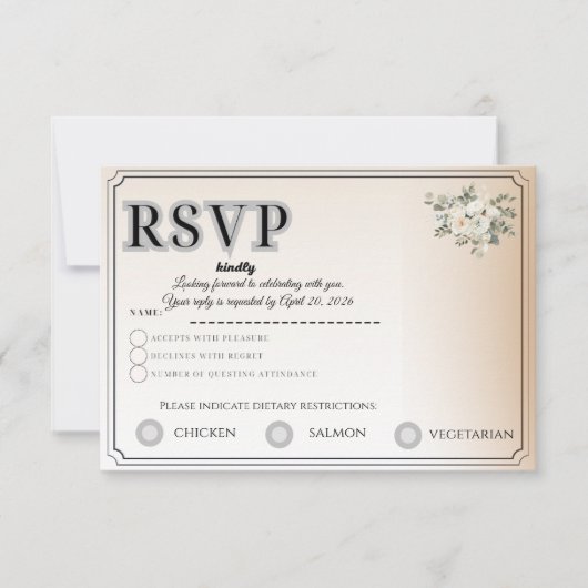 Aanpasbare RSVP-kaart | Volg de aanwezigheid van g RSVP Kaartje (Voorkant)