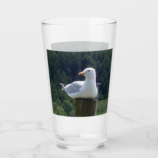 Aanpasbare Rustende Meeuw Oceaan Natuur Vogel Glas (Voorkant)