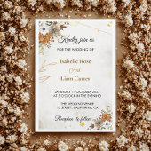 Aanpasbare Rustieke Boho Herfst Huwelijksuitnodigi Kaart