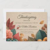 Aanpasbare Rustieke Herfst Thanksgiving Uitnodigin Kaart (Voorkant)