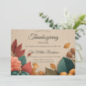 Aanpasbare Rustieke Herfst Thanksgiving Uitnodigin Kaart (Staand voorkant)